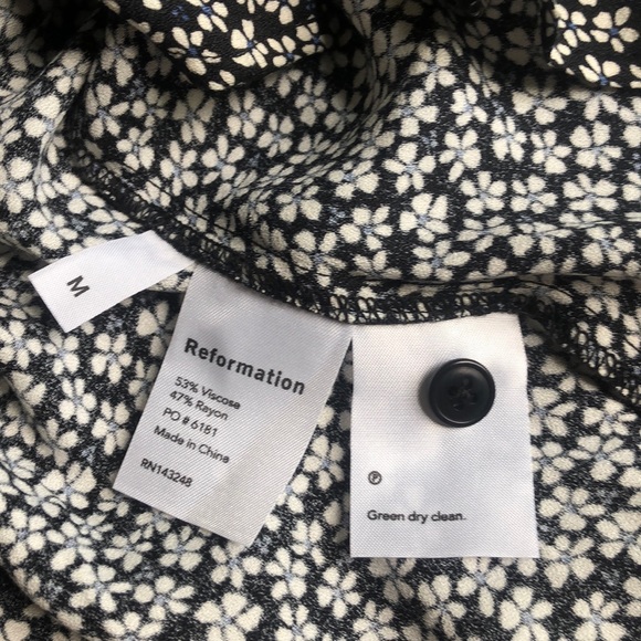 Reformation Jorja Floral Top Black Medium - Picture 7 of 7